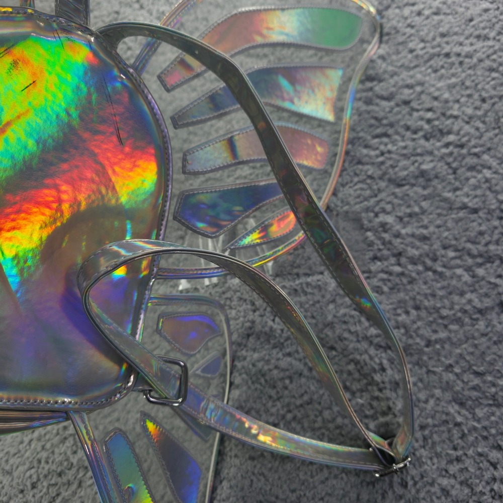 Current Mood Holographic Butterfly Wing Mini Backpack Iridescent Fairy Bag - Picture 14 of 14